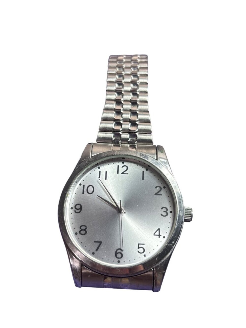 Silvertone Watch Stainless Steel China Japan Movement Untested